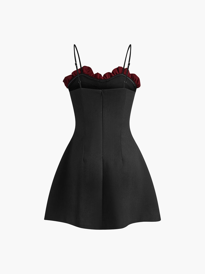 3D Rose Piping Pluffy Abiye Dress