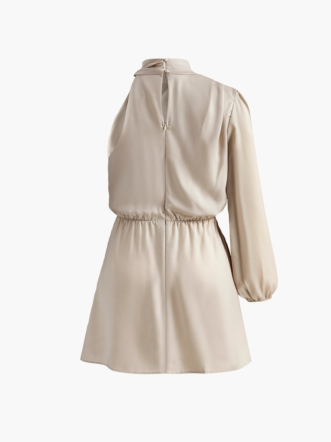 Tek Kol Pileli Drapeli Abiye Elbise