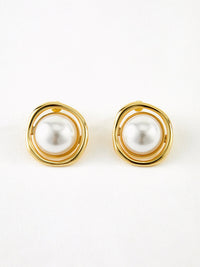 Altın Kenar İnci Kulak İğneleri