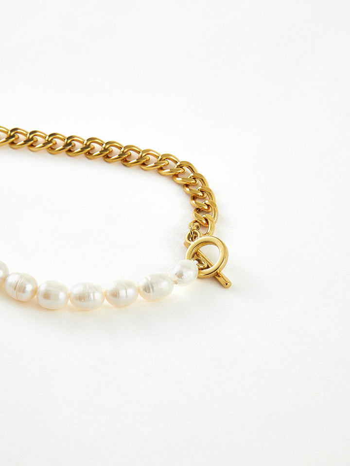 İkili İnci zincir Lariat Kolye