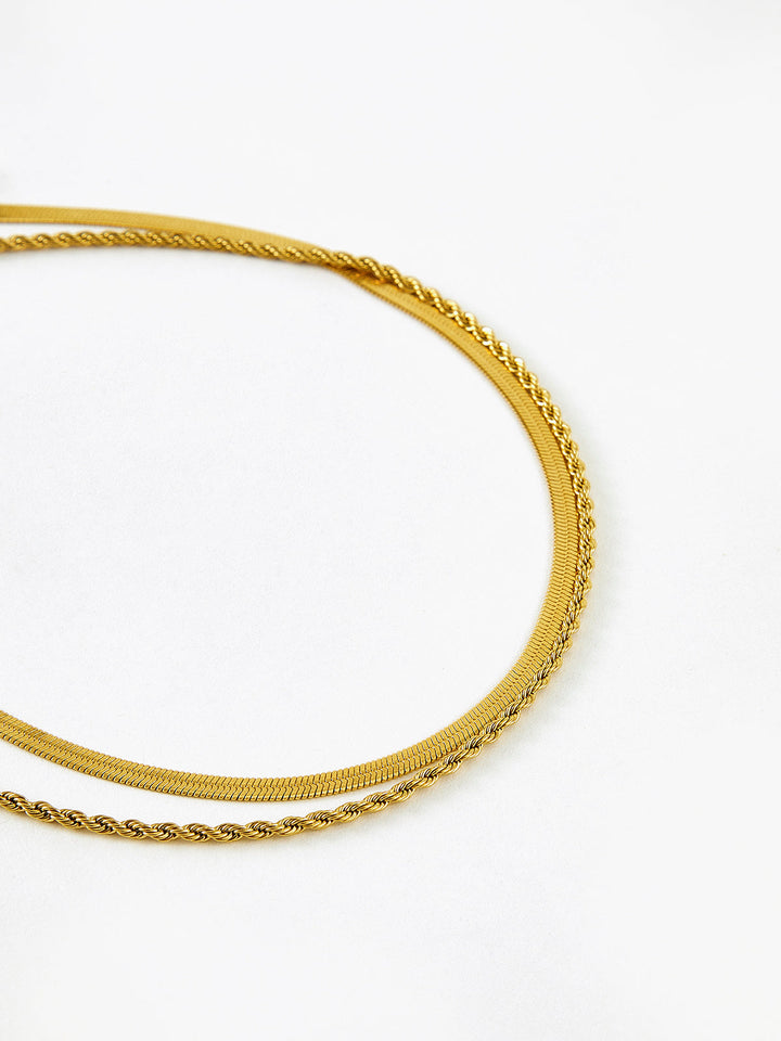 Çift Katmanlı Yılan ve Dönme Zincir Kolye