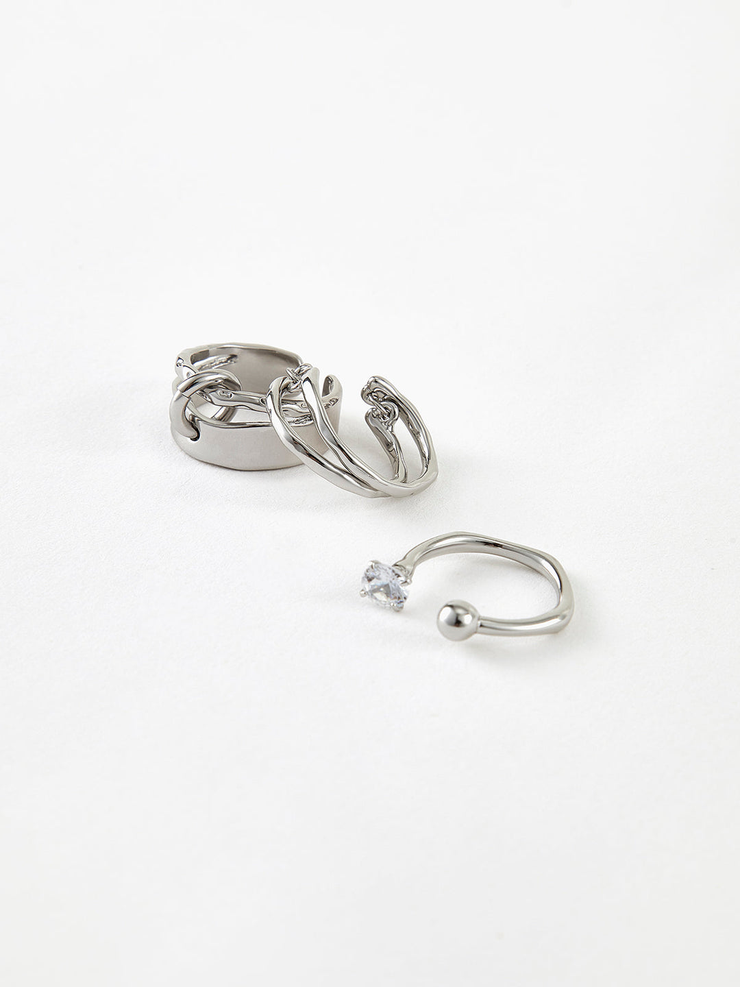 Отворен пръстен с обръч от 3 части 