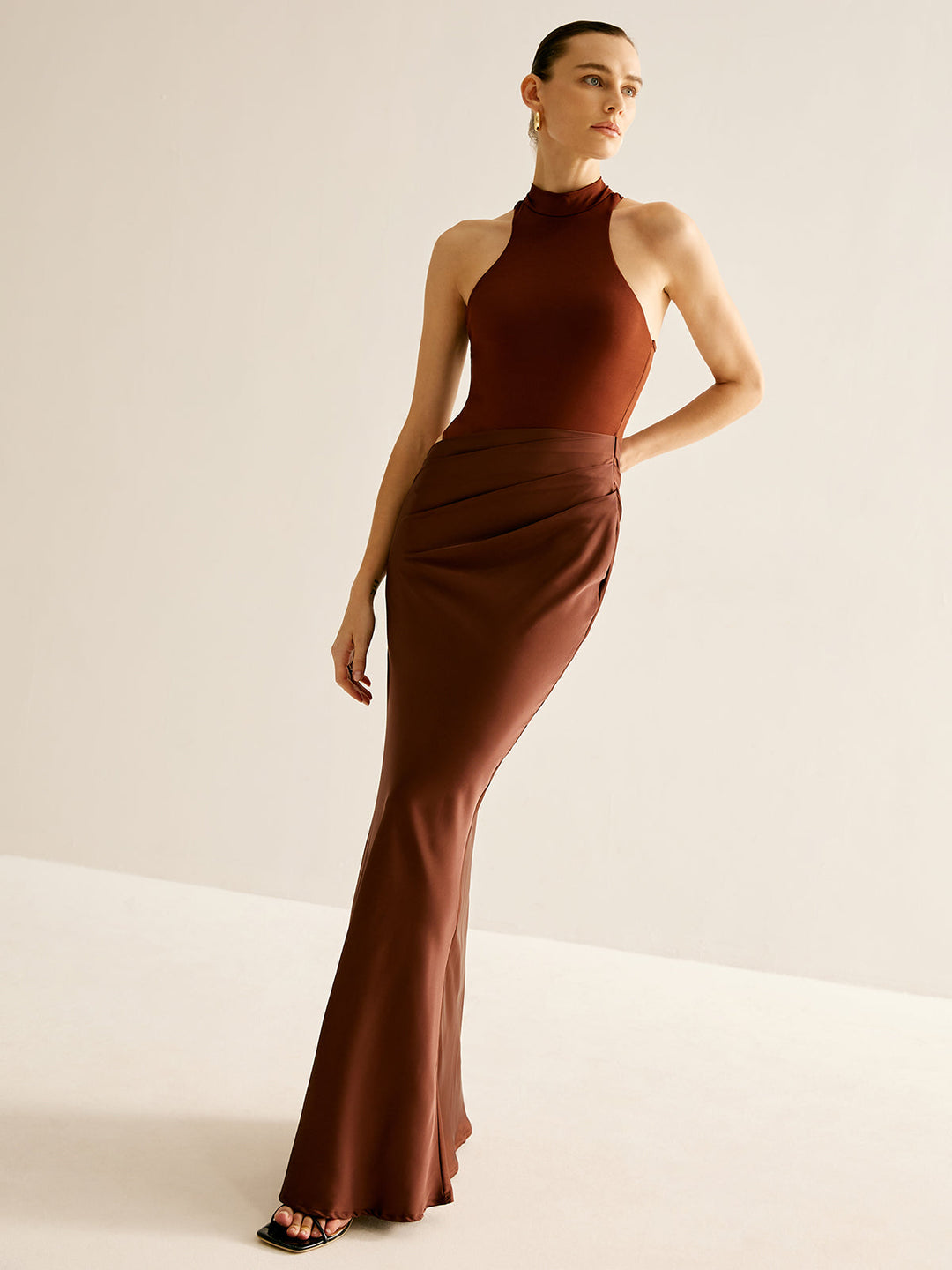 Kesik Panel Şık Abiye Elbise