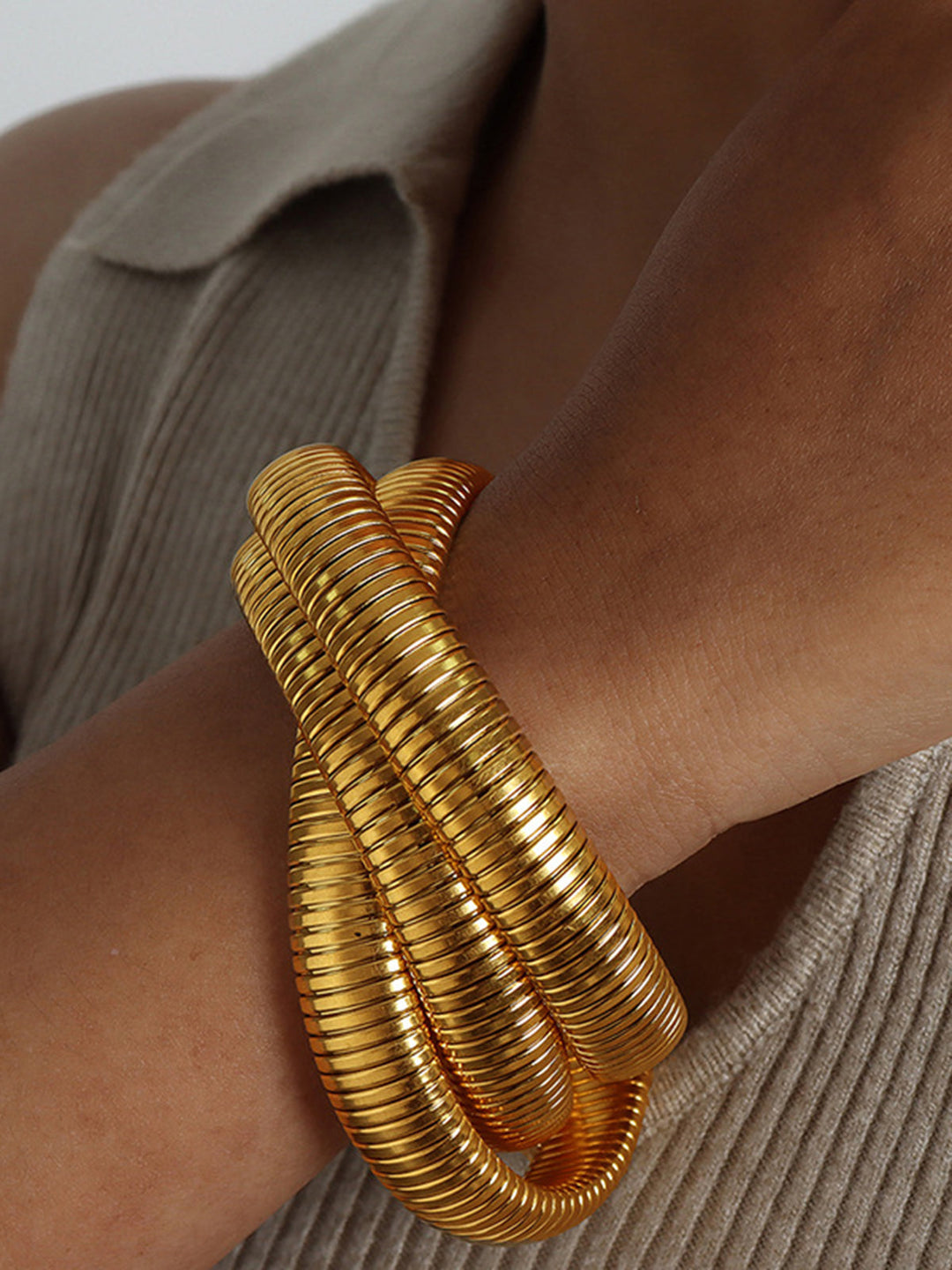 Triple Hoop Twist Bracelet