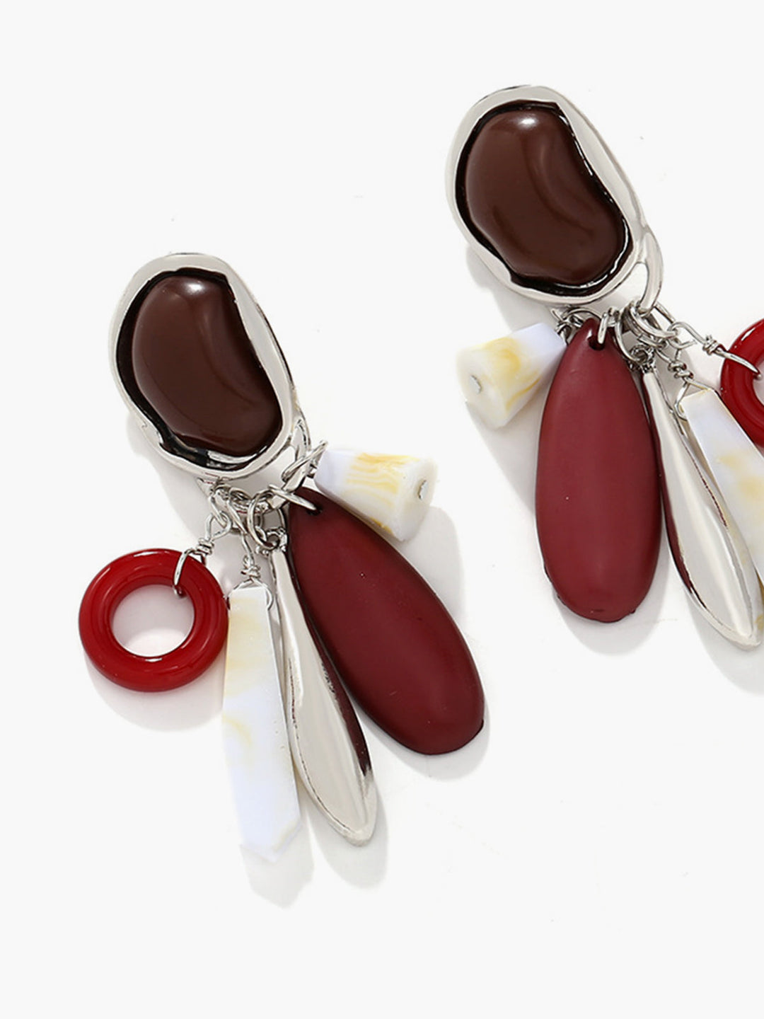 Обеци с пискюли и камък с капка вода 