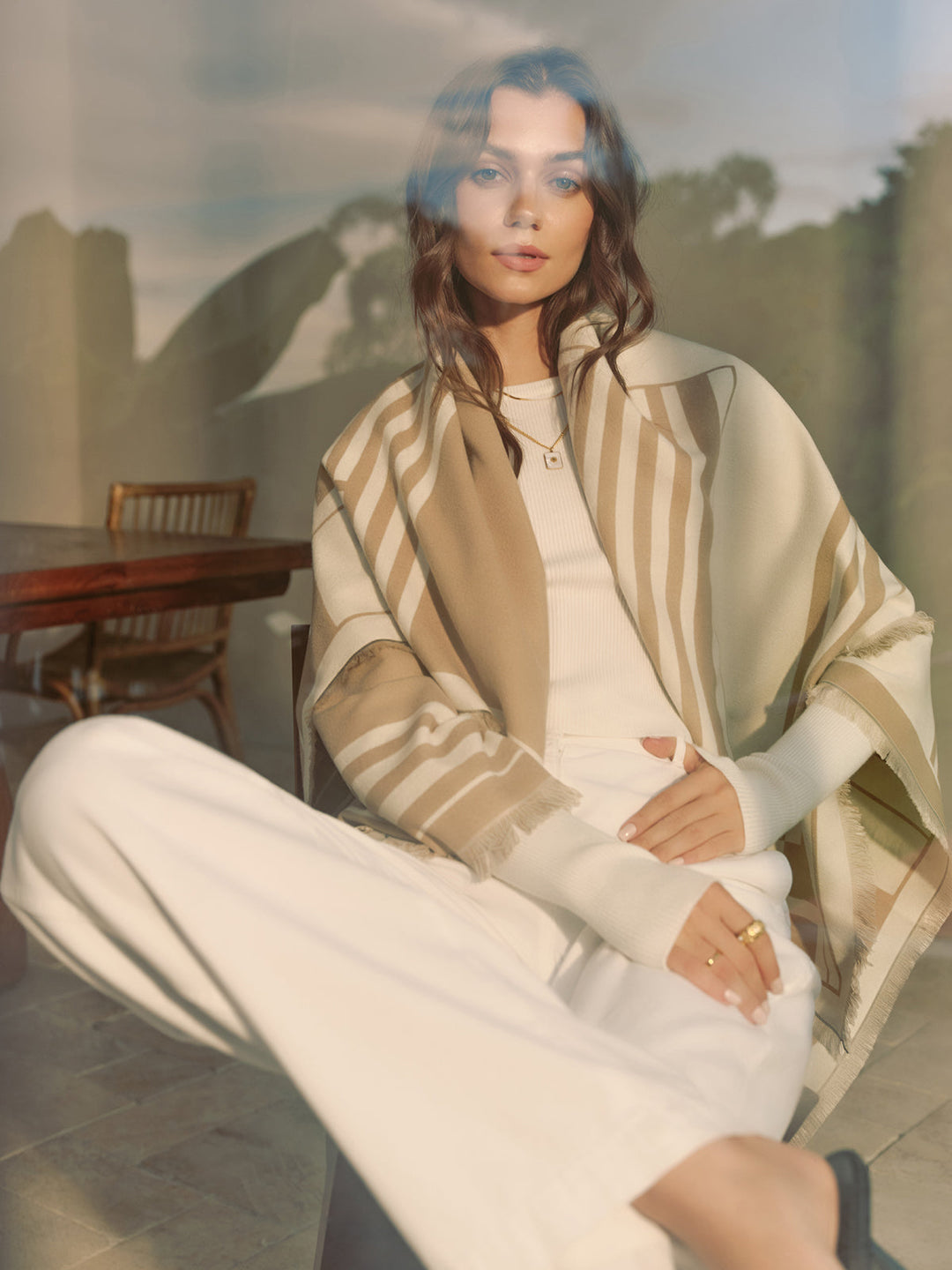 Şık Püsküllü Sıcak Şal