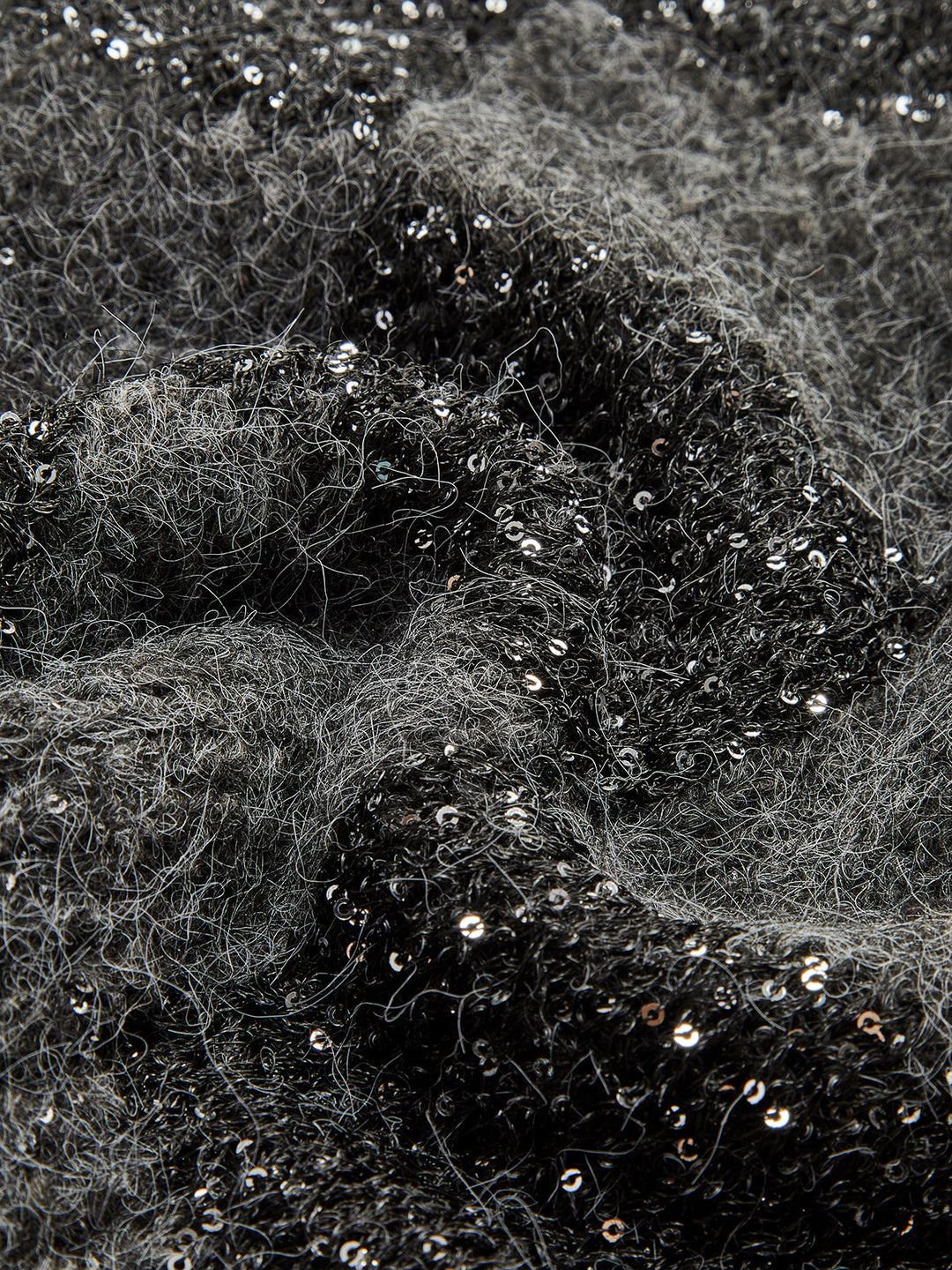 Geometrik Desenli Sıralı Payetli Triko Dış Giyim