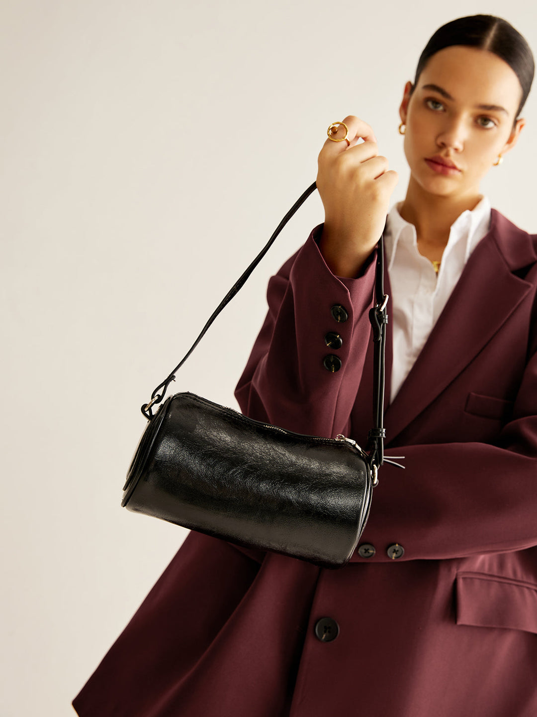 Цилиндрична чанта за боулинг с цип 