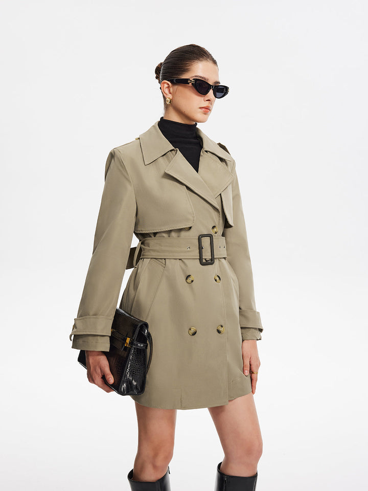 Geniş Kemerli Yaka Trençkot