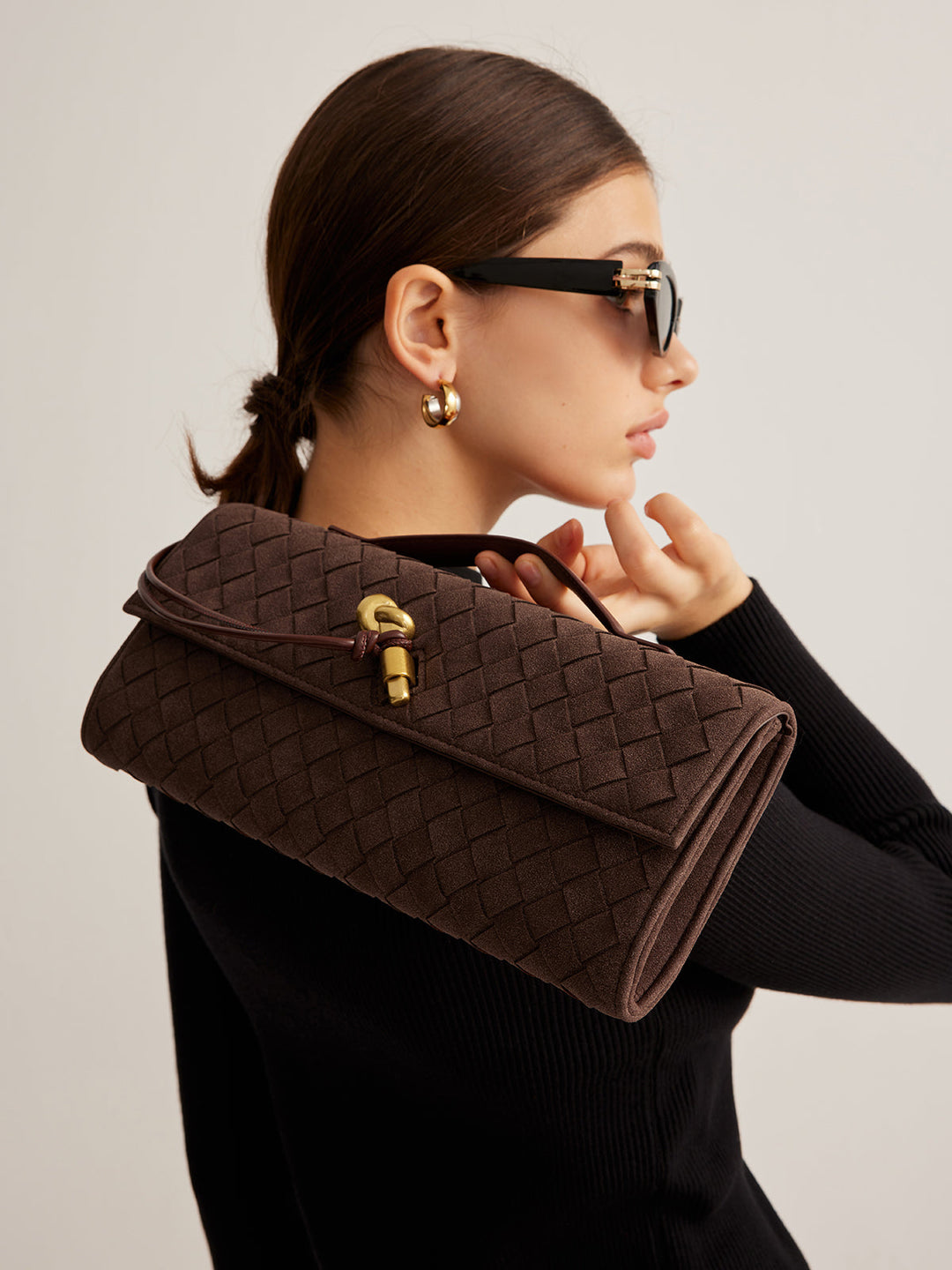 Велурена чанта с калъф 