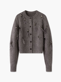 Sıcak Hava Düğmeli Sıralı Kadife Hırka