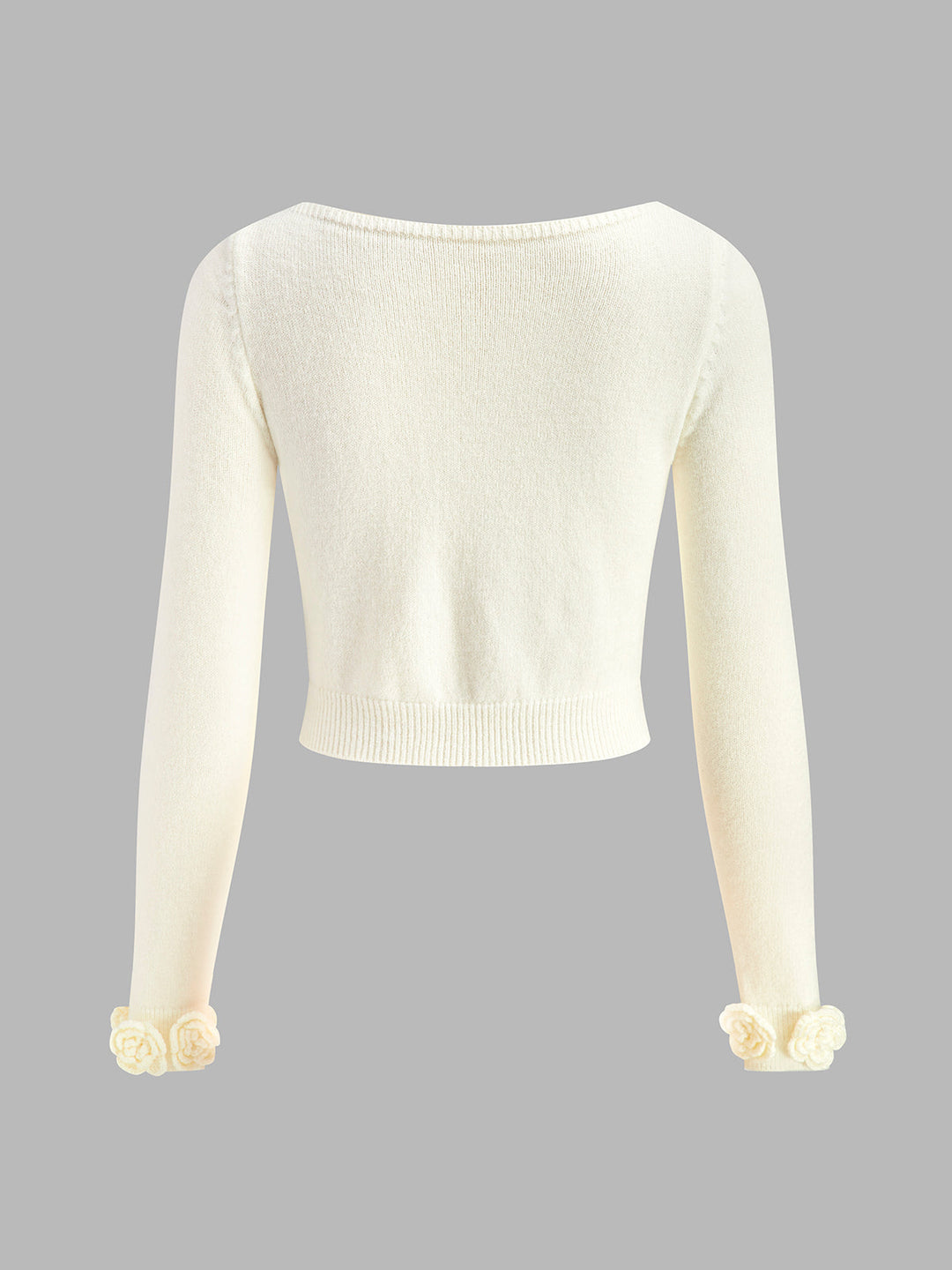 Romantik 3D Çiçekli Jarse Kazak