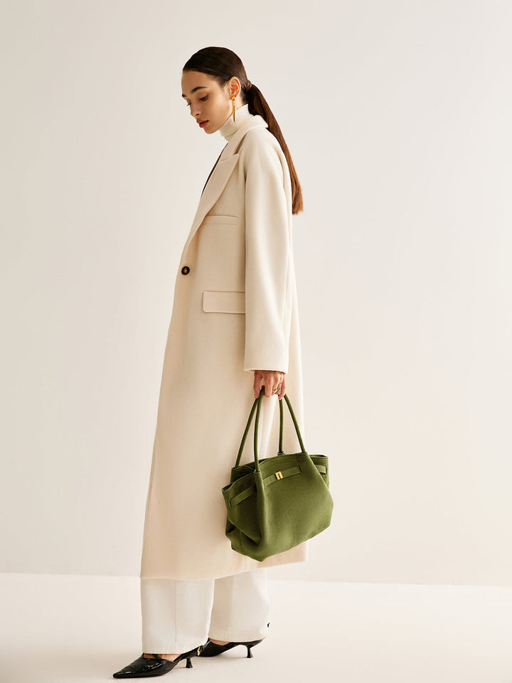 Плисирана чанта от велур 