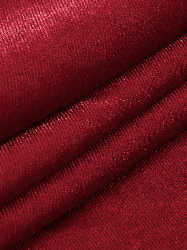 Yumoş Yakalı Düğümlü Kadife Abiye Elbise