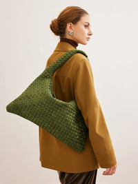 Тъкана чанта от велур с голям капацитет 