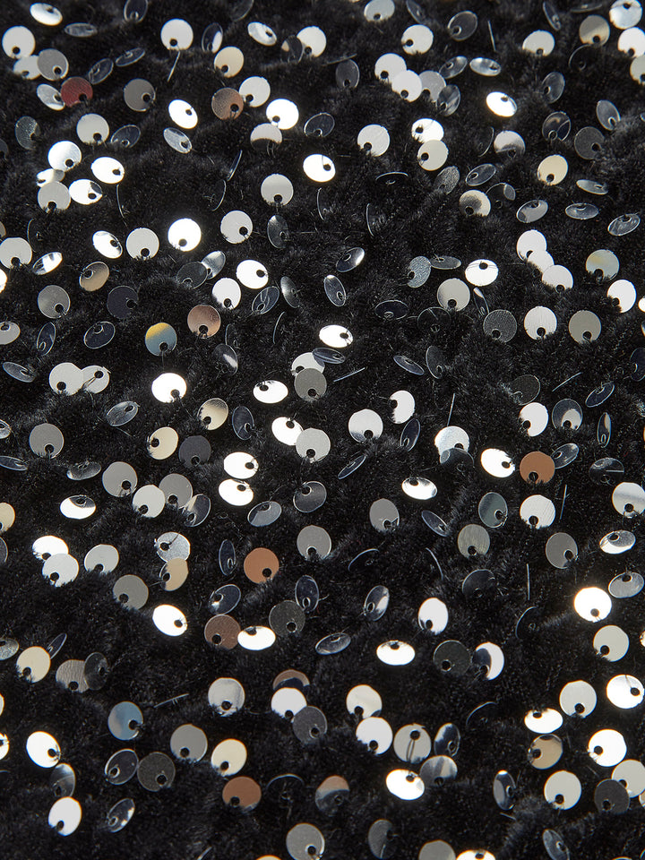 Блестяща блуза с V-образно деколте и панделка