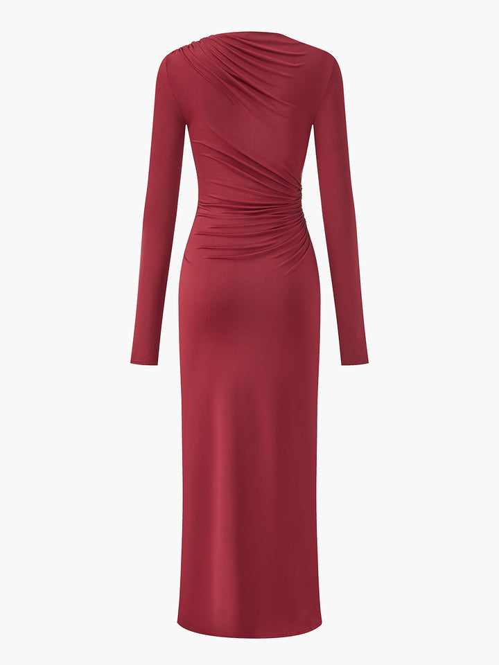 Şık Dökümlü Jersey Bodycon Abiye Elbise