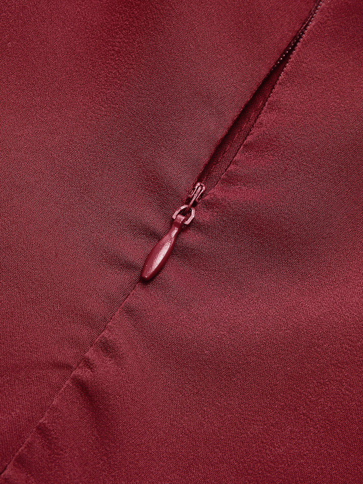 Şık Plise Maxi Abiye Top Elbise