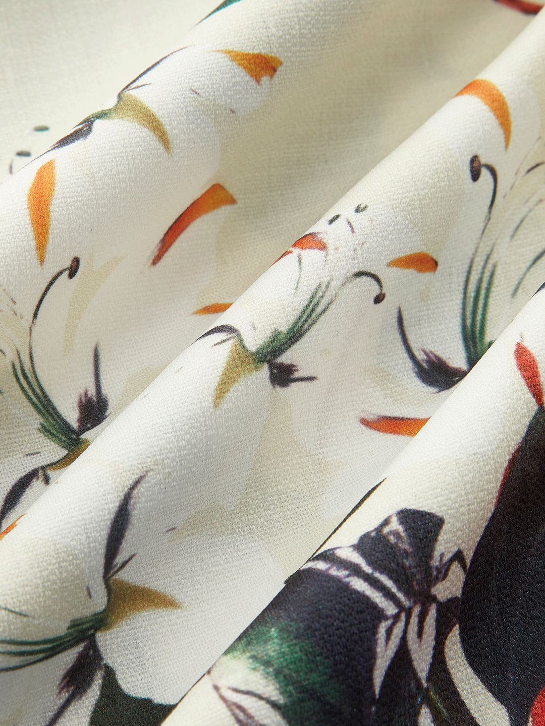 Çiçek Desenli Kısa Kol Fermuarlı Elbise, Kare Yaka