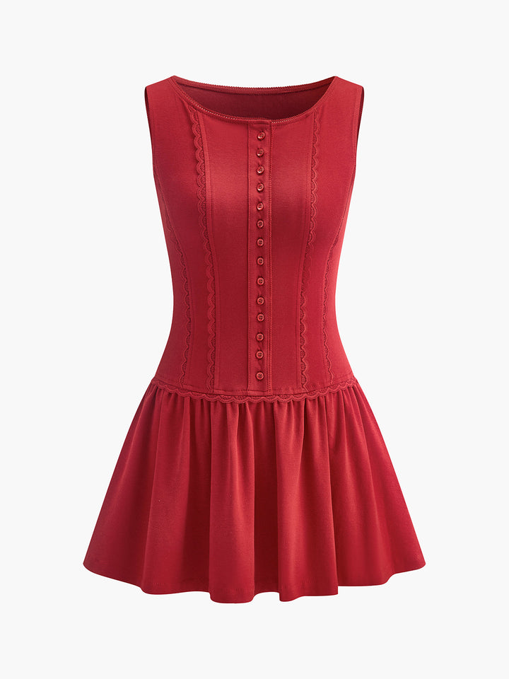 Şık Çiçek Desenli Pileli Düğmeli Elbise