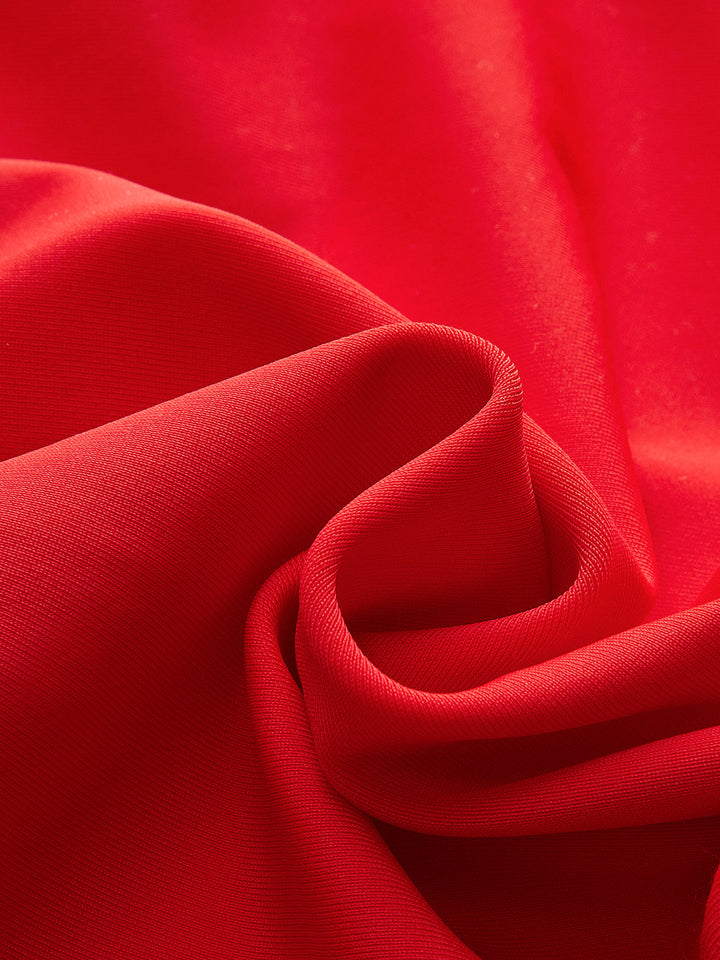 Çarpıcı Kesik Detaylı Kırmızı Tek Parça Mayo