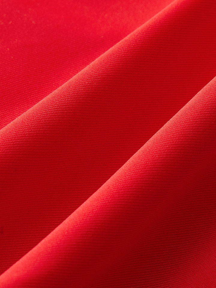 Çarpıcı Kesik Detaylı Kırmızı Tek Parça Mayo