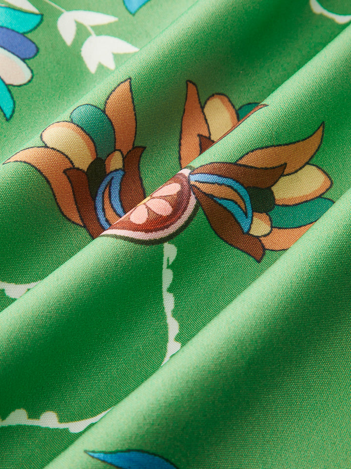 Шикозна бохо рокля с флорален принт и дълги ръкави и копчета