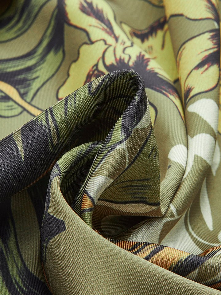 Şık Bağlama Detaylı Cazibeli Çiçek Desenli Sarma Etek