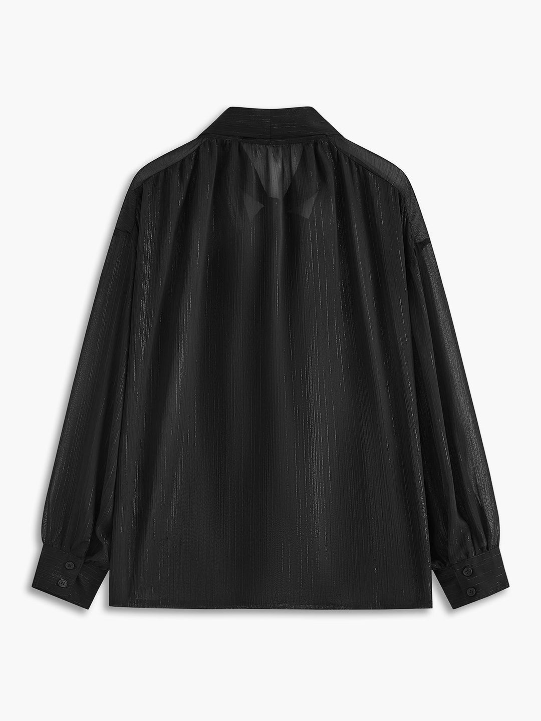 Тънка шифонена блуза с елегантен дантелен детайл