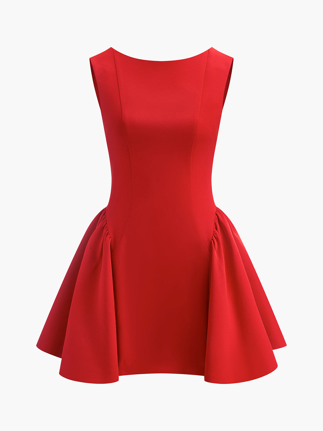 Елегантна вечерна рокля с гол гръб и широки ръкави