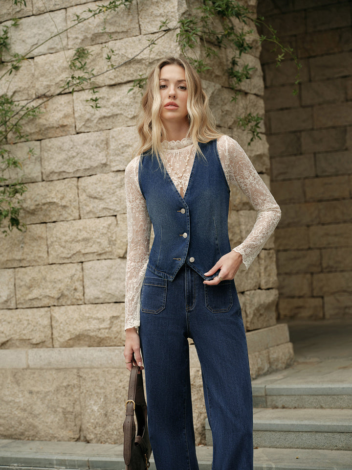 Şık Denim Yelek ile Rahat Şıklık