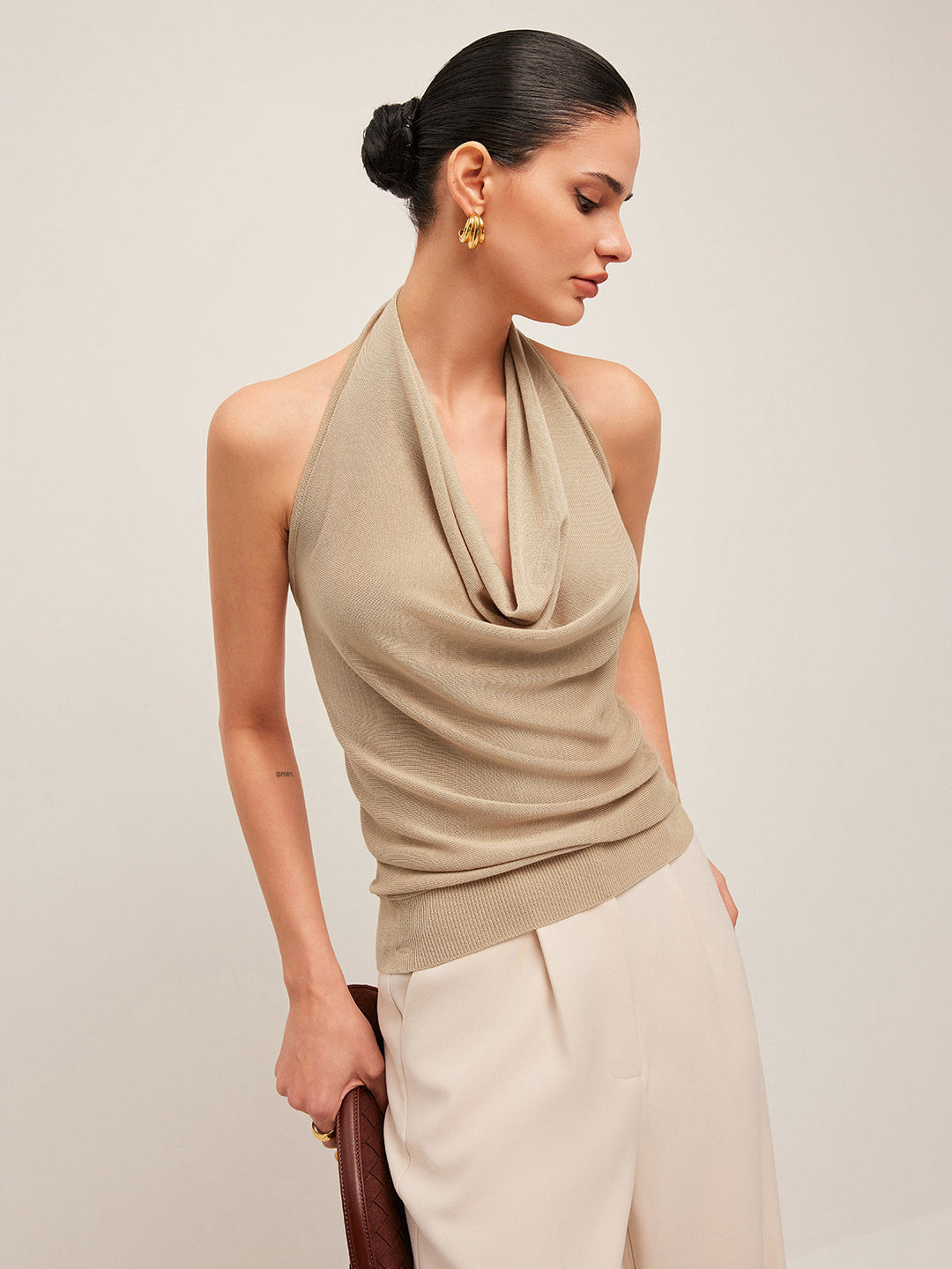 Şık Kapüşonlu Halter Bluz