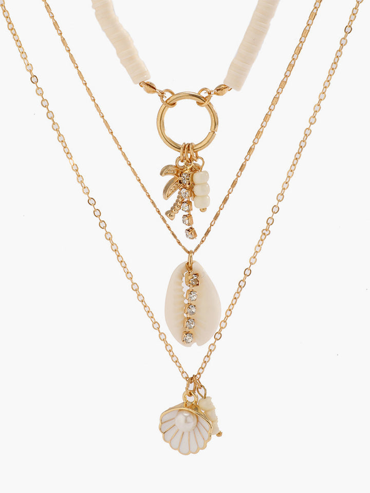 Çarpıcı Üç Katmanlı Kabuk Kolye