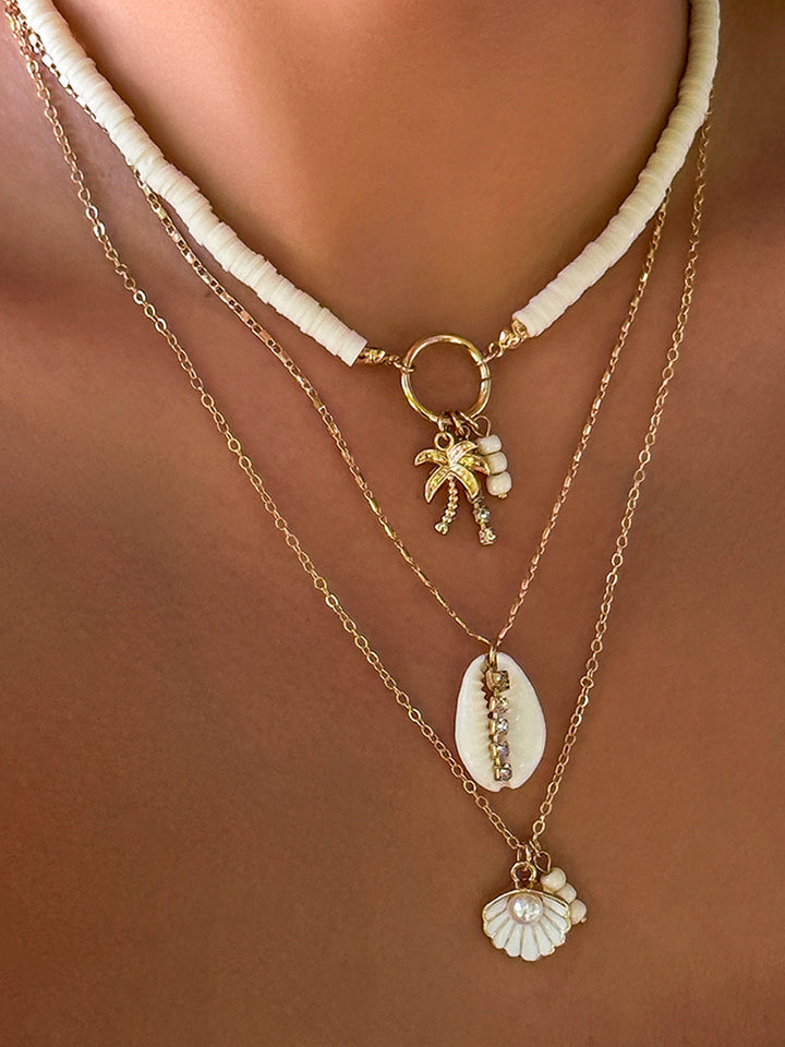 Çarpıcı Üç Katmanlı Kabuk Kolye