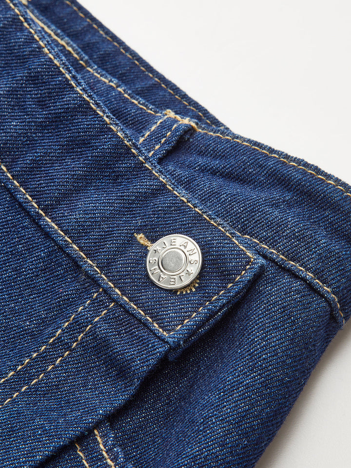 Şık Denim Kısa Takım Trendy Cep Detayı ile