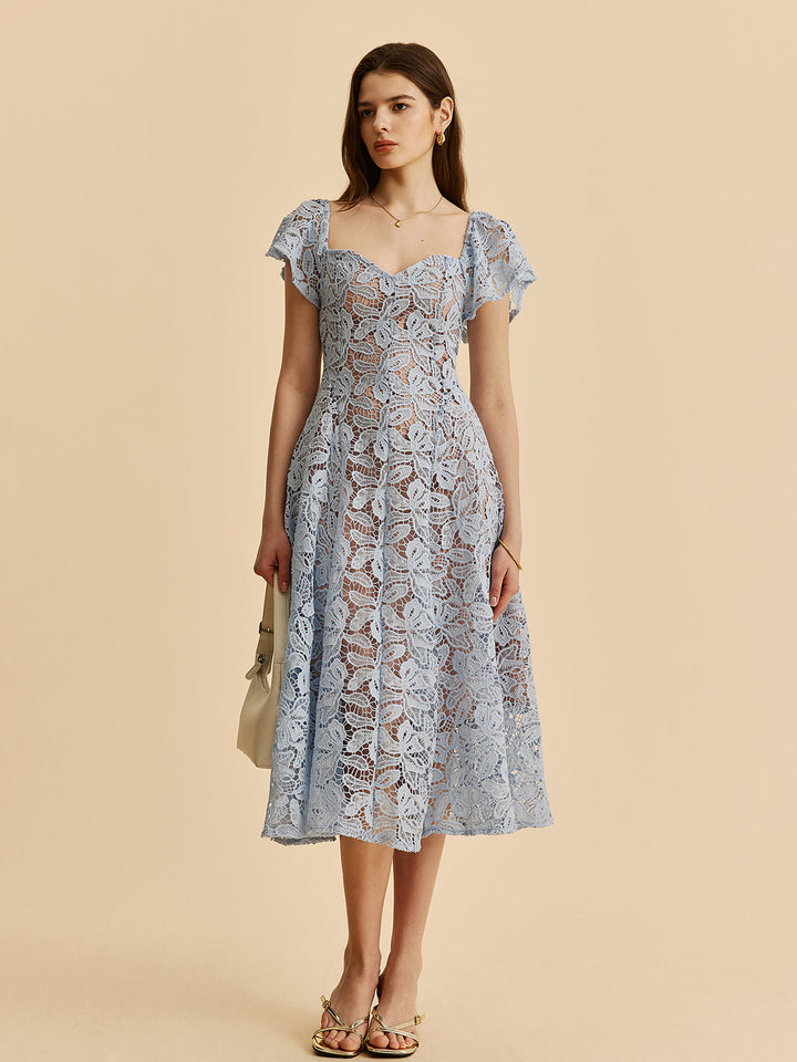 Cazibeli Aşk Yaka Dantel Elbise