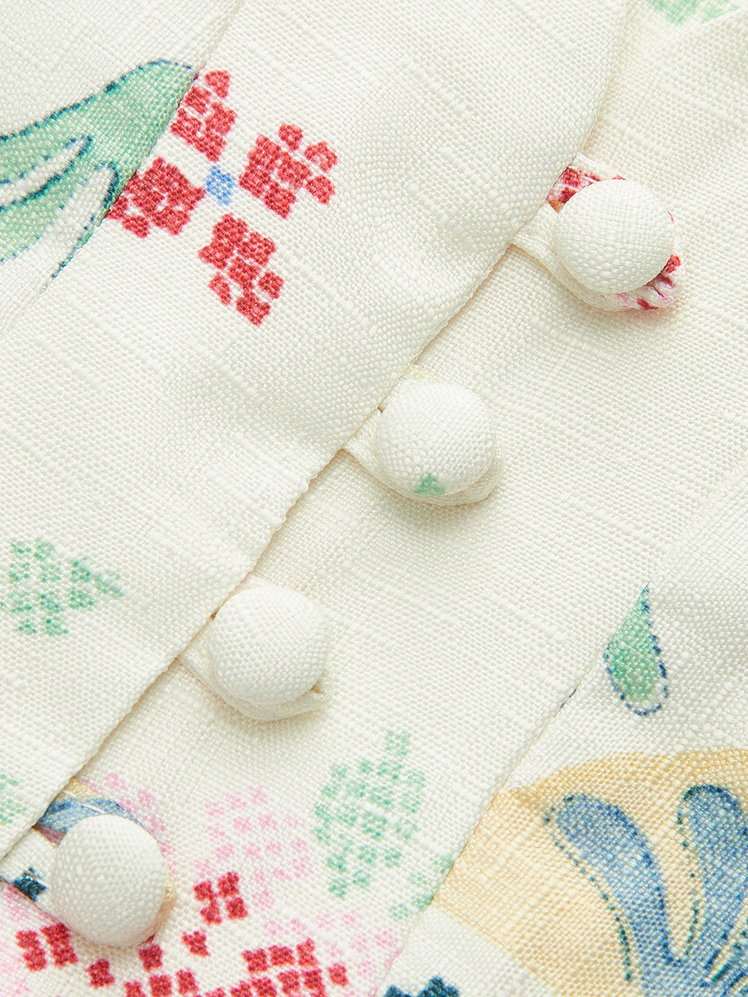 Şık Çiçek Desenli Nakışlı Yelek, Şık Düğme Detayları ile