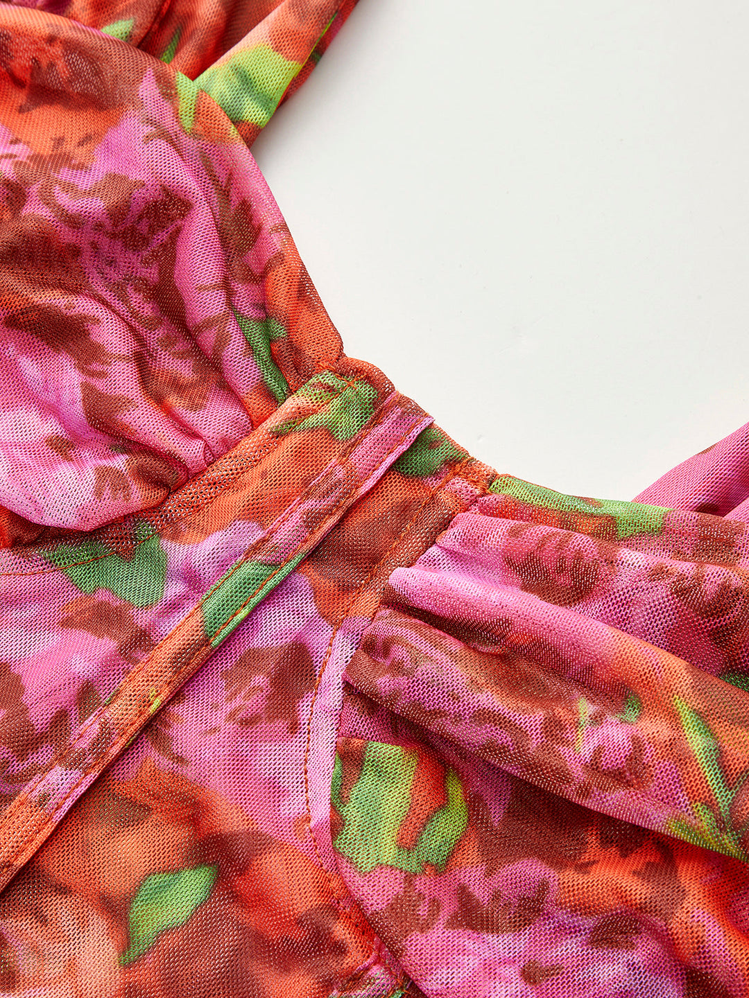 Şık Çiçek Desenli Dantel Korse Bluz