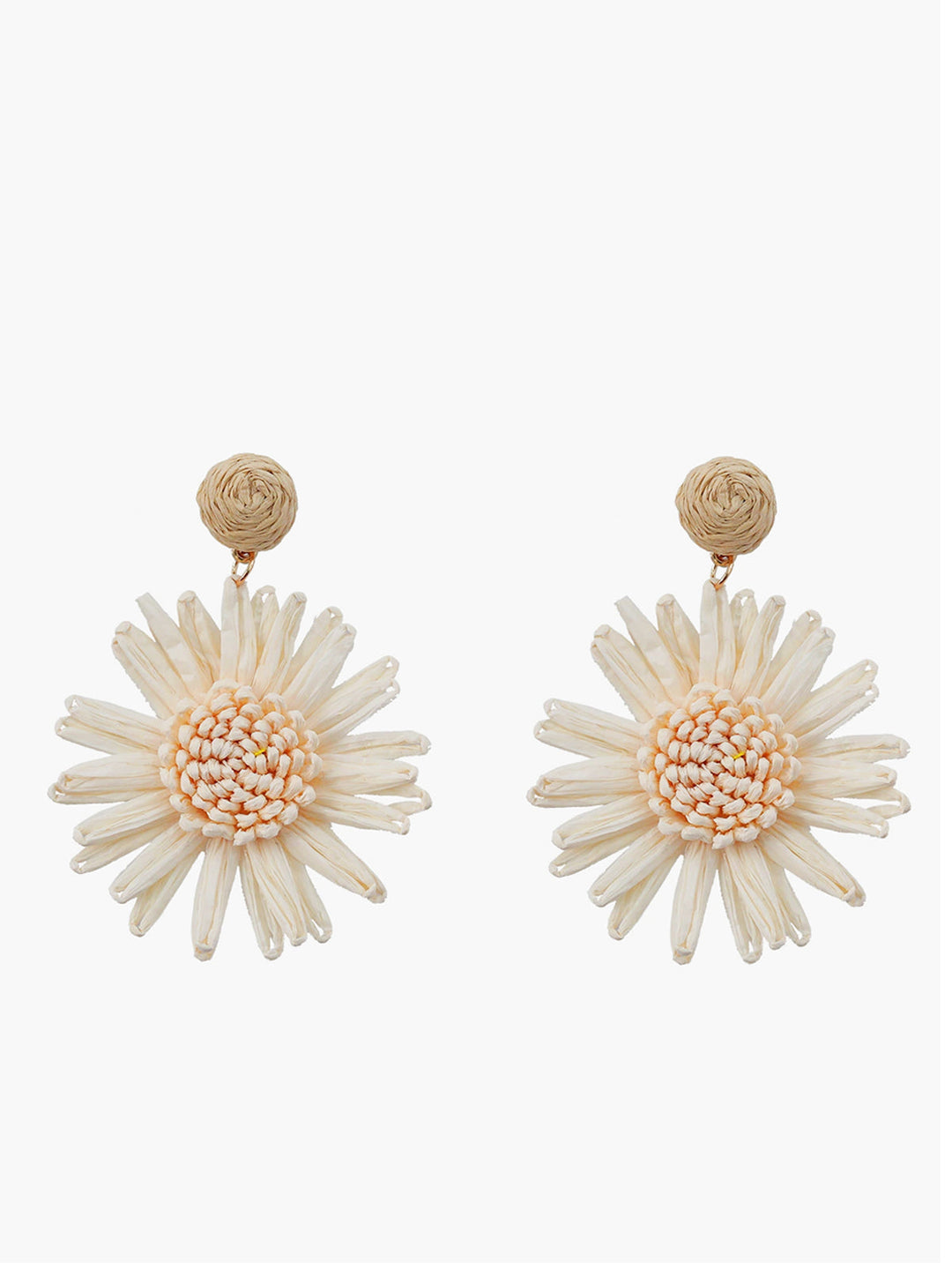 Şık Raffia Çiçek Damla Küpeler ile Doğanın Dokunuşu