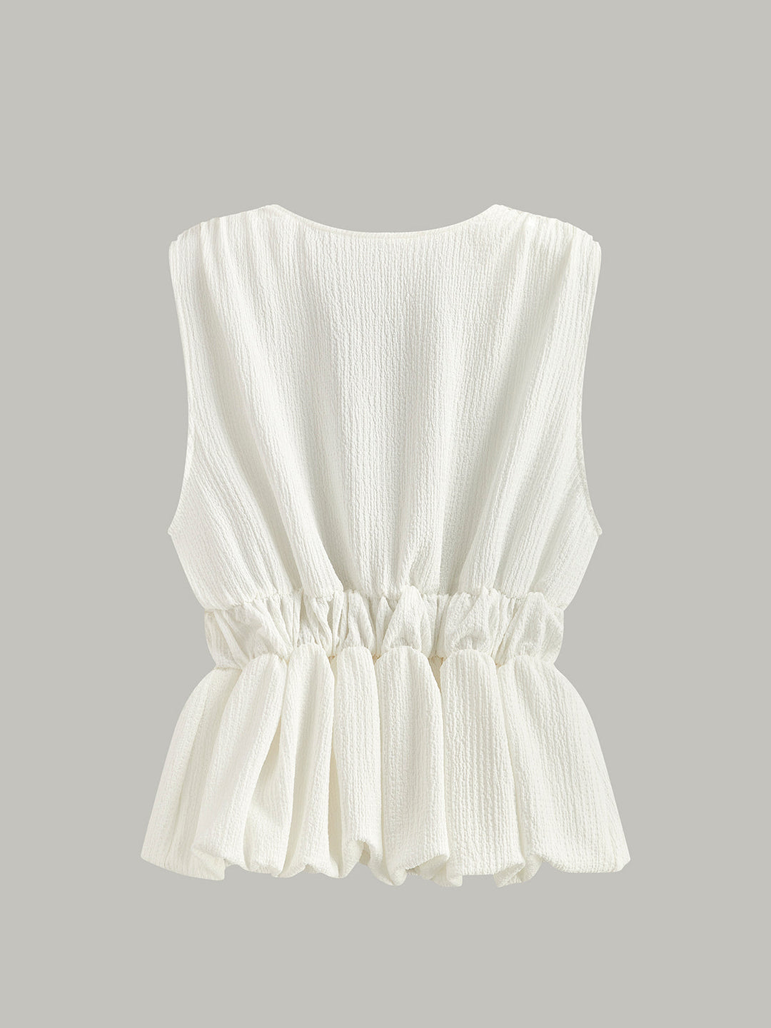 Şık V Yaka Top, Toplanmış Bel ve Şık Fiyonk Aksan ile