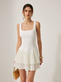 Şık Kare Yaka Plise Abiye Elbise ile Rahat Zarafet