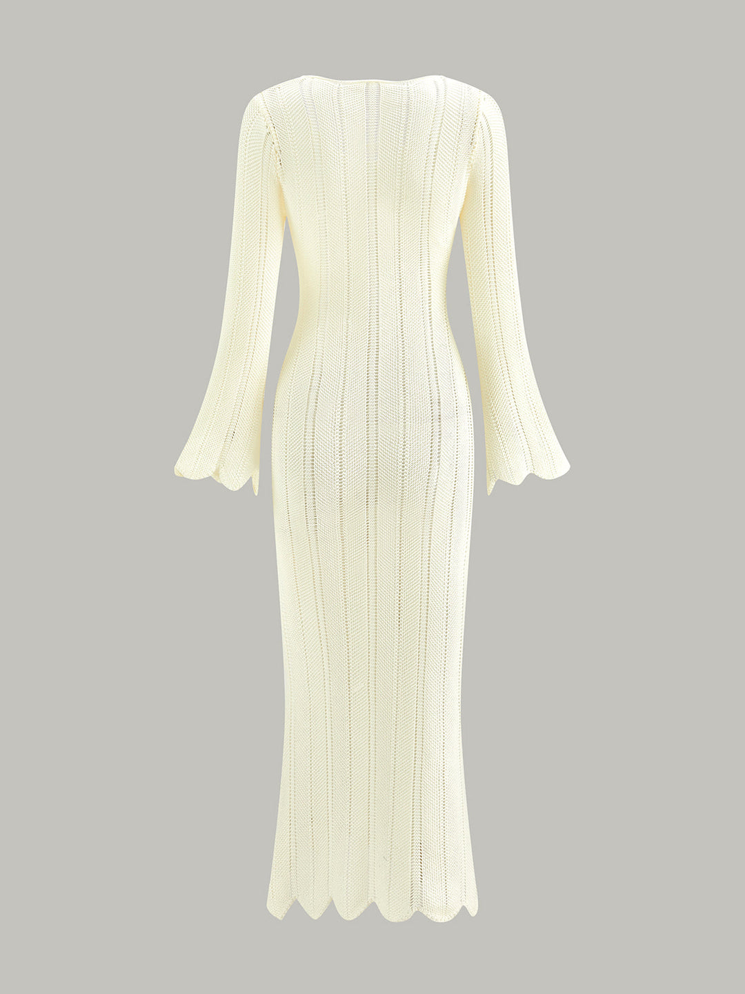 Şık Boş Detaylı Dar Kesim Maxi Kazak Elbise