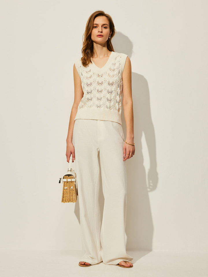 Şık Krokodil Çiçekli V-Yaka Süveter