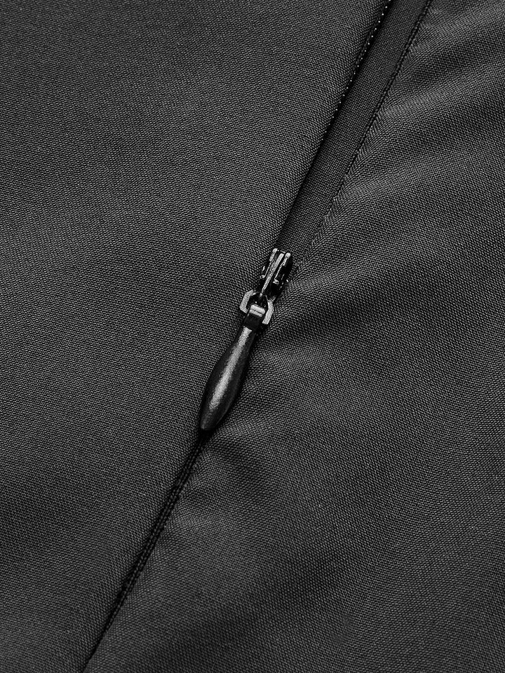 Şık Renk Bloklu Kesik Bel Abiye Elbisesi