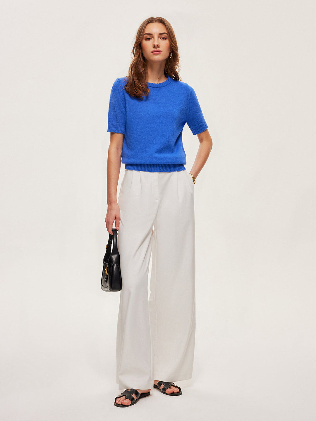 Rahat Kısa Kollu Örgü Üst