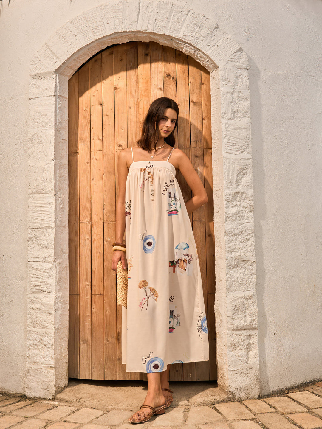 Şık ve Trendy Tarz İçin Bağlamalı ve Grafik Desenli Elbise Mayosu