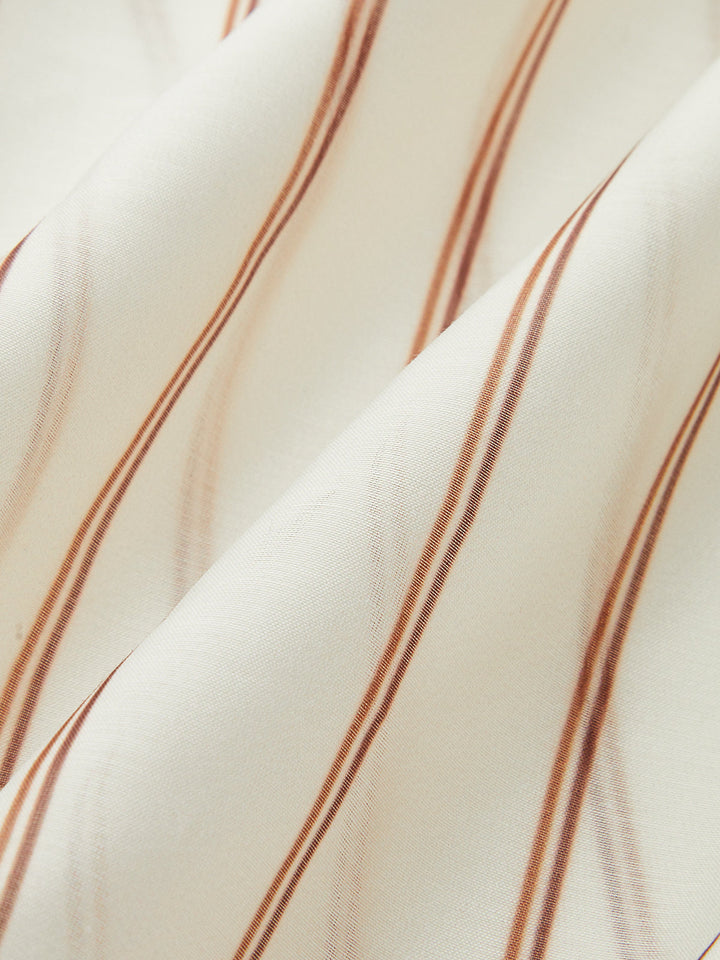 Şeffaf Cropé Gömlek Şık Çizgili