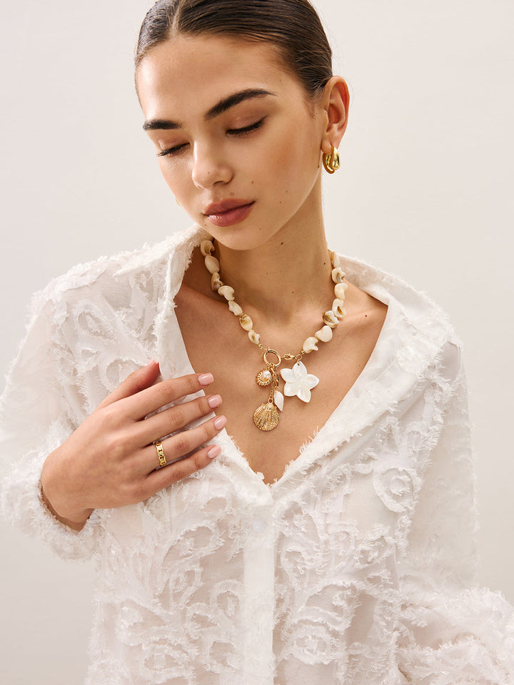 Altın Kabuk Boncuk Kolye Ucu