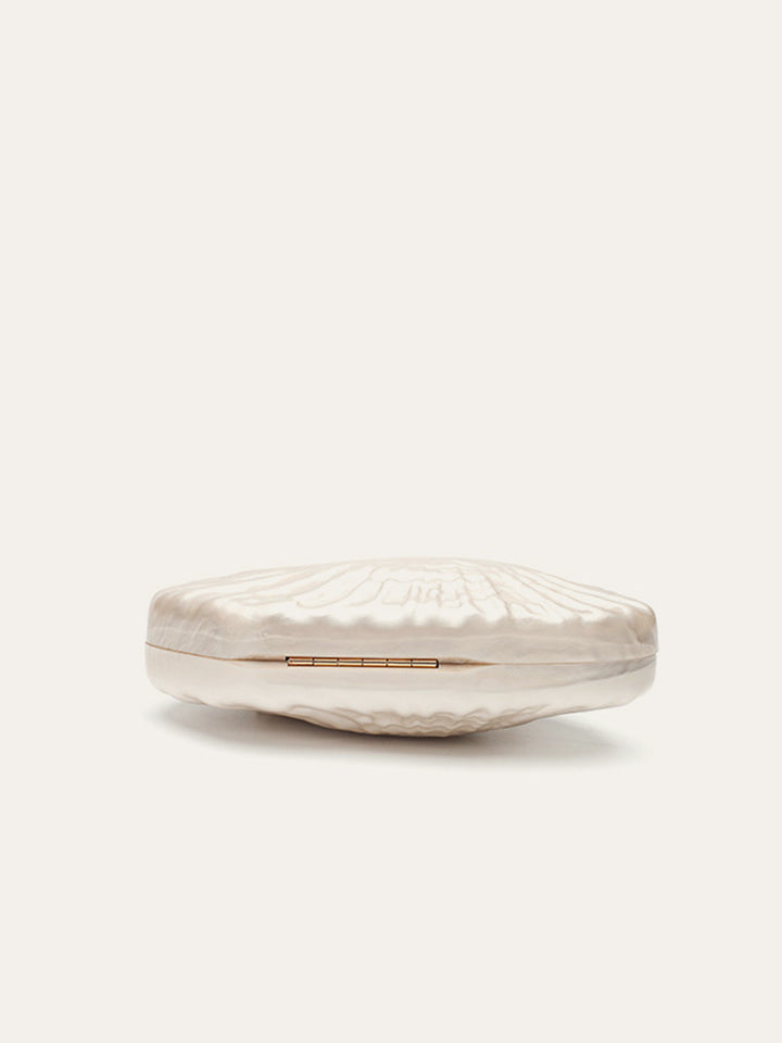 Zarif İnci Doku Clutch Şık Altın Zincirli