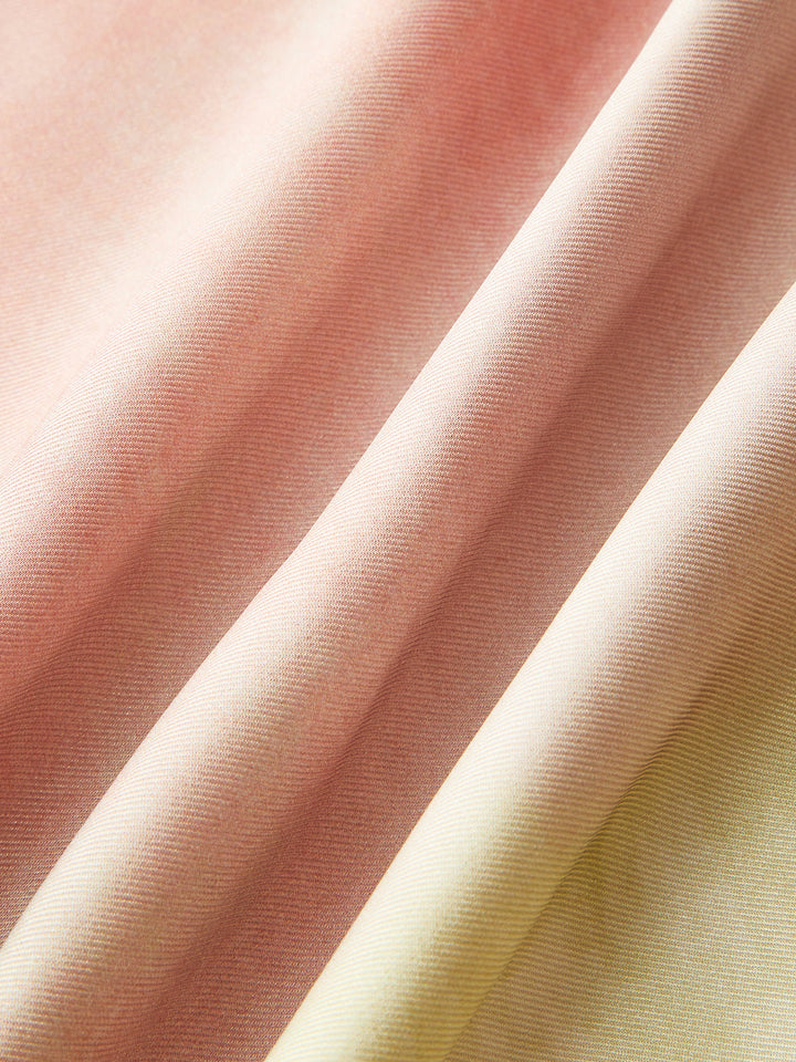 Renk degradeli ve dar kesim kısa kollu uzun maksi elbise